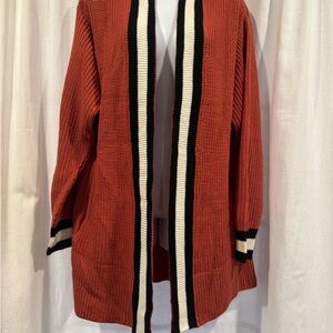 Women's Rust Open Front Cardigan Sweater